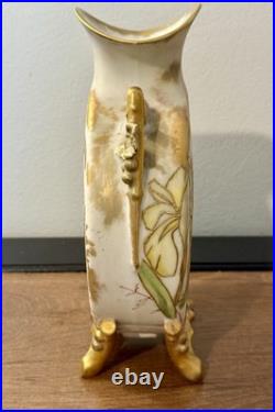 Antique Victorian French Limoges Vase. Exquisite Hand painted Details