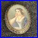 Antique Victorian French Woman Hand Painted Portrait Pendant Brooch