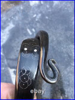 Antique Victorian French carved horn snake bangle serpent antler bracelet