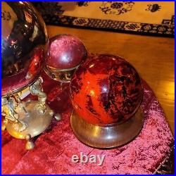 Antique Victorian Gazing Ball Gypsy 1870 1880 Crystal Ball Hand Blown Glass RARE