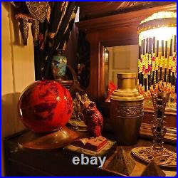 Antique Victorian Gazing Ball Gypsy 1870 1880 Crystal Ball Hand Blown Glass RARE