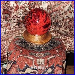 Antique Victorian Gazing Ball Gypsy 1870 1880 Crystal Ball Hand Blown Glass RARE