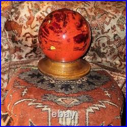 Antique Victorian Gazing Ball Gypsy 1870 1880 Crystal Ball Hand Blown Glass RARE