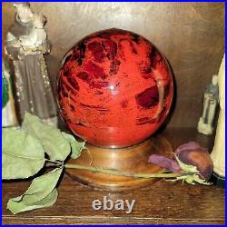 Antique Victorian Gazing Ball Gypsy 1870 1880 Crystal Ball Hand Blown Glass RARE