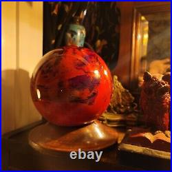 Antique Victorian Gazing Ball Gypsy 1870 1880 Crystal Ball Hand Blown Glass RARE