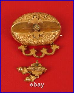 Antique Victorian Gold Filled Hand Chased Brooch Will Need Repair Rare