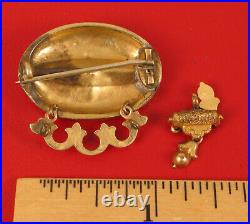 Antique Victorian Gold Filled Hand Chased Brooch Will Need Repair Rare