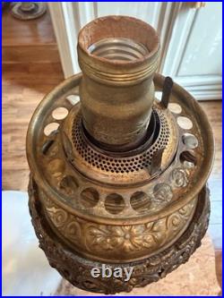 Antique Victorian Gone With The Wind Parlor Banquet Lamp Hand Painted NICE