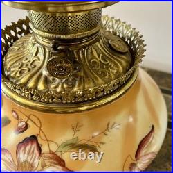 Antique Victorian Gone With the Wind Hand Painted Flowers Yellow Background