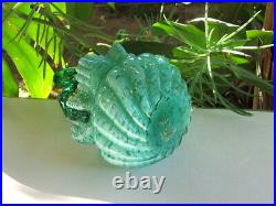 Antique Victorian HAND BLOWN Swirled, Ruffled ART GLASS BASKET Thorn Handle MINT