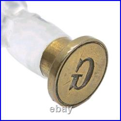Antique Victorian Hand Blown Crystal Hour Glass Wax Seal Stamp Initial G Matrix