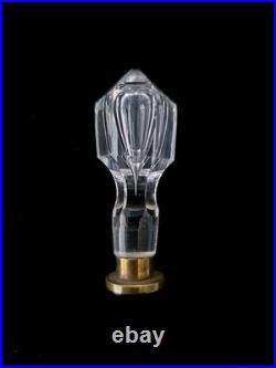 Antique Victorian Hand Blown Crystal Hour Glass Wax Seal Stamp Initial G Matrix