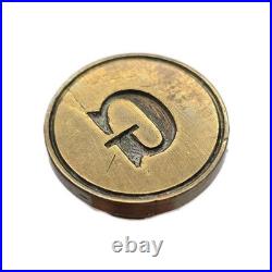 Antique Victorian Hand Blown Crystal Hour Glass Wax Seal Stamp Initial G Matrix