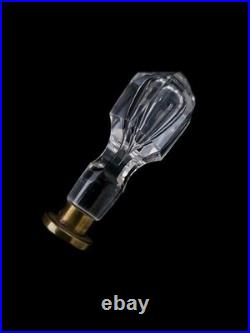 Antique Victorian Hand Blown Crystal Hour Glass Wax Seal Stamp Initial G Matrix