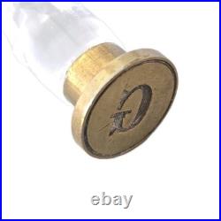 Antique Victorian Hand Blown Crystal Hour Glass Wax Seal Stamp Initial G Matrix