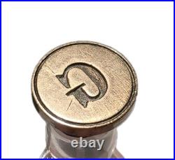 Antique Victorian Hand Blown Crystal Hour Glass Wax Seal Stamp Initial G Matrix