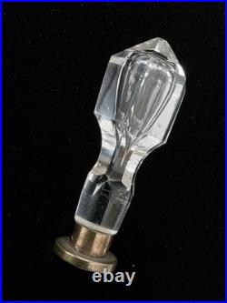 Antique Victorian Hand Blown Crystal Hour Glass Wax Seal Stamp Initial G Matrix