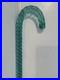 Antique Victorian Hand-Blown Glass Aqua Blue Swirl Parade Walking Cane 34 Read