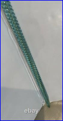 Antique Victorian Hand-Blown Glass Aqua Blue Swirl Parade Walking Cane 34 Read