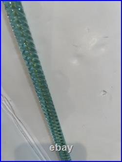 Antique Victorian Hand-Blown Glass Aqua Blue Swirl Parade Walking Cane 34 Read