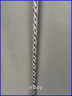 Antique Victorian Hand-Blown Red & Blue Glass 49 End of Day Parade Walking Cane