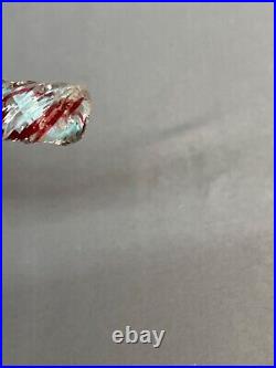 Antique Victorian Hand-Blown Red & Blue Glass 49 End of Day Parade Walking Cane