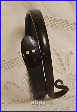 Antique Victorian Hand Carved Horn Snake Bangle Bracelet c1890/1920 RARE