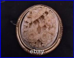 Antique Victorian Hand Carved Ivory Rose Flower Brooch Antique Victorian Hand Carved Ivory Rose Flower Brooch