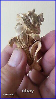 Antique Victorian Hand Carved Meerschaum Pipe Flower Petal Lady Woman Fairy