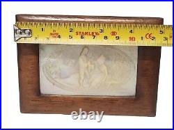 Antique Victorian Hand Carved Mother of Pearl Framed Plaque Picture