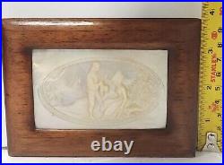 Antique Victorian Hand Carved Mother of Pearl Framed Plaque Picture