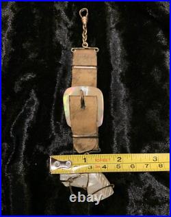 Antique Victorian Hand Carved Mother of Pearl Horse Head Pendant/ Watch Fob