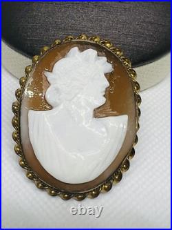 Antique Victorian Hand Carved Natural Shell, 1.8X1.4