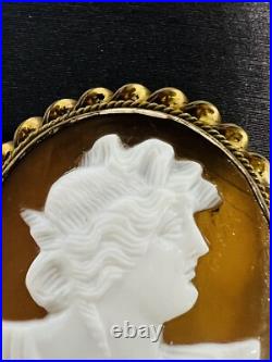 Antique Victorian Hand Carved Natural Shell, 1.8X1.4