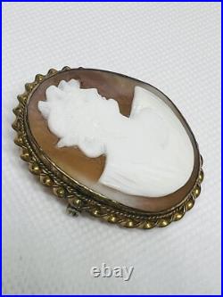 Antique Victorian Hand Carved Natural Shell, 1.8X1.4