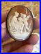 Antique Victorian Hand Carved Shell Cameo Pendant /Pin Depicting Venus & Cupid