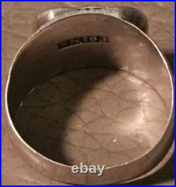 Antique Victorian Hand Chased COIN Silver Signet Ring Antique Victorian Hand Chased COIN Silver Signet Ring