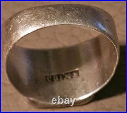 Antique Victorian Hand Chased COIN Silver Signet Ring Antique Victorian Hand Chased COIN Silver Signet Ring