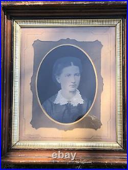 Antique Victorian Hand Colored Portrait Framed Photographs 14x16