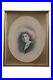 Antique Victorian Hand Colored Portrait of a Girl Wearing Hat Lithograph Print 1