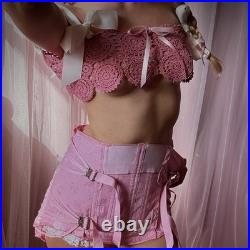 Antique Victorian Hand Dyed Handmade Crochet Crop Top