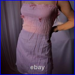 Antique Victorian Hand Dyed Pink Silk Step In