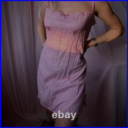 Antique Victorian Hand Dyed Pink Silk Step In