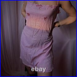 Antique Victorian Hand Dyed Pink Silk Step In