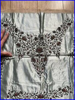 Antique Victorian Hand Embroidered Unused Dress Collar & Cuffs Metal Threads