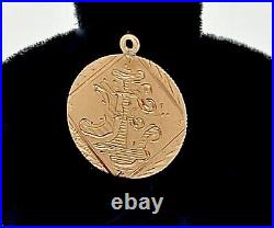 Antique Victorian Hand Engraved 10k Gold Love Token Pendant Charm, Christmas'92