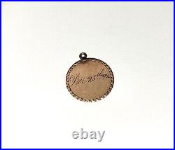 Antique Victorian Hand Engraved 10k Gold Love Token Pendant Charm, Christmas'92