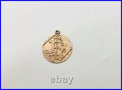 Antique Victorian Hand Engraved 10k Gold Love Token Pendant Charm, Christmas'92