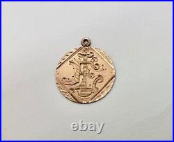 Antique Victorian Hand Engraved 10k Gold Love Token Pendant Charm, Christmas'92