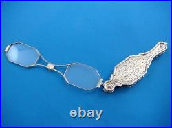Antique Victorian Hand Engraved 14k Solid Gold Folding Lorgnette/opera Glasses